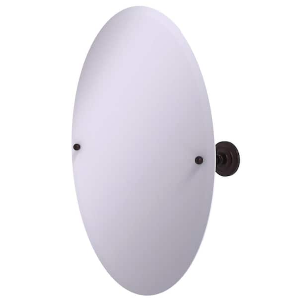 Allied Brass Prestige Que New Frameless Oval Tilt Mirror with Beveled Edge in Antique Bronze