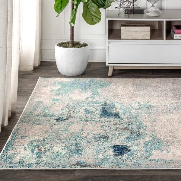 3 Ft X 5 Area Rug Ctp104a, Cream Brown And Turquoise Rug