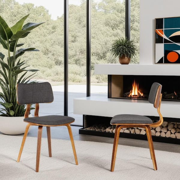 Jaguar Charcoal Fabric Dining Chair (Set of 2)