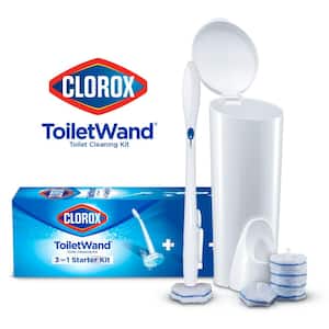 ToiletWand Disinfecting Disposable Toilet Cleaning System Storage Caddy and 6 Disinfecting Refill Heads