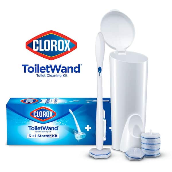 Clorox ToiletWand Disinfecting Disposable Toilet Cleaning System Storage Caddy and 6 Disinfecting Refill Heads