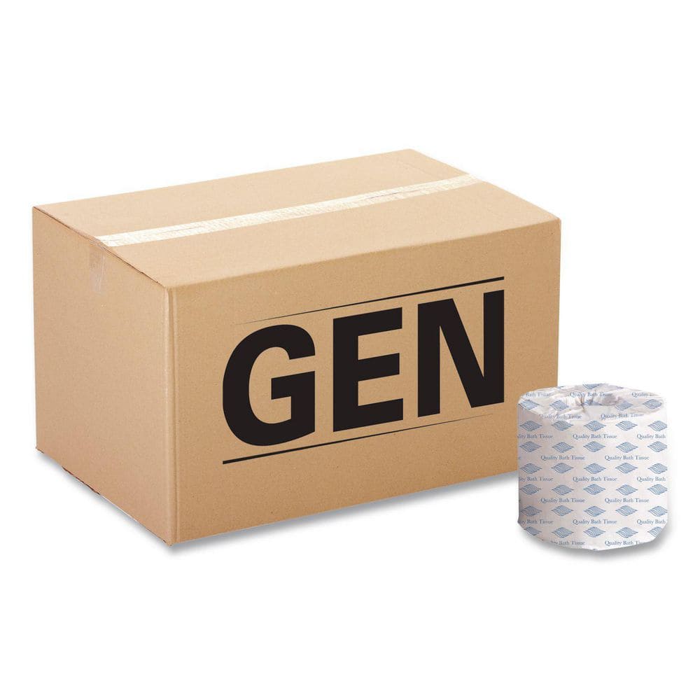 GEN Standard 1-Ply White Toilet Paper Septic Safe (1,000-Sheets/Roll, 96 Wrapped Rolls/Carton)