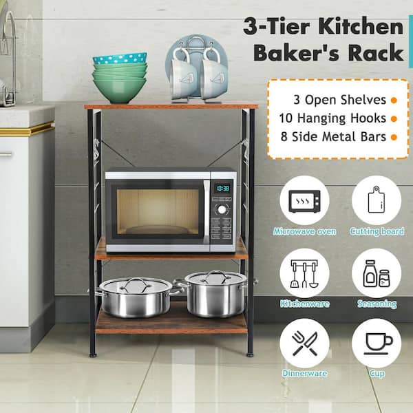1 set Adjustable Stainless Steel Microwave Oven Shelf - Detachable Rack for  Kitchen and Bathroom Storage - Easy to Clean and Durable - Kitchen Accesso