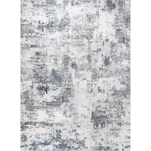 Dali Gray 2 ft. 6 in. x 8 ft. Machine Washable Modern Abstract Indoor Runner Rug