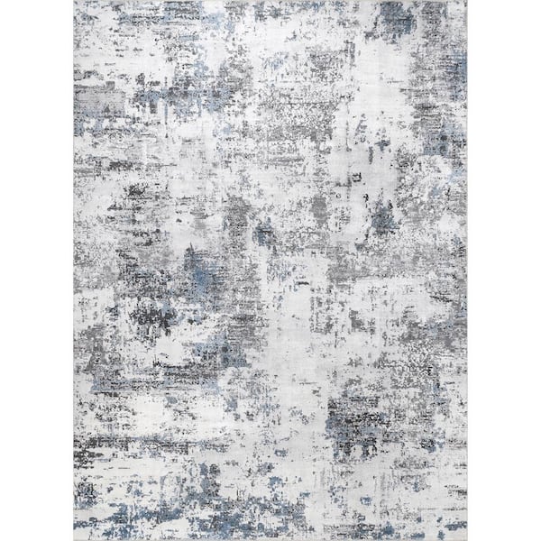 nuLOOM Dali Gray 3 ft. x 5 ft. Machine Washable Modern Abstract Indoor Area Rug