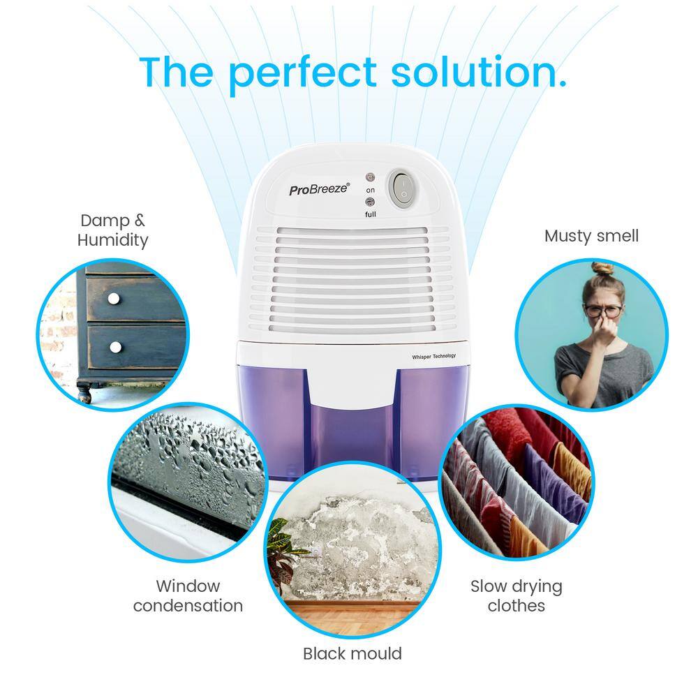 Compact White and Blue Portable Mini Dehumidifier