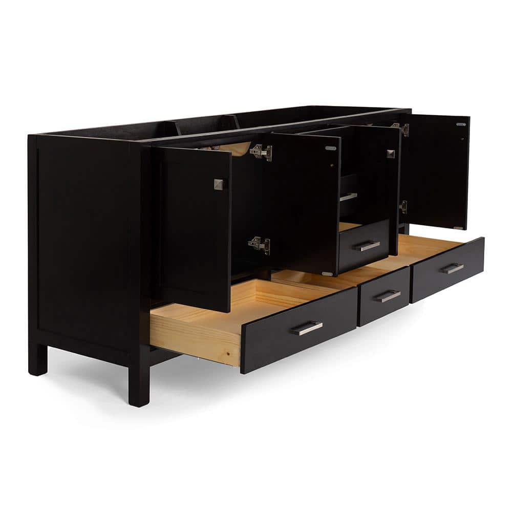 Cambridge Espresso 72" Double Freestanding Vanity with Nickel Hardware