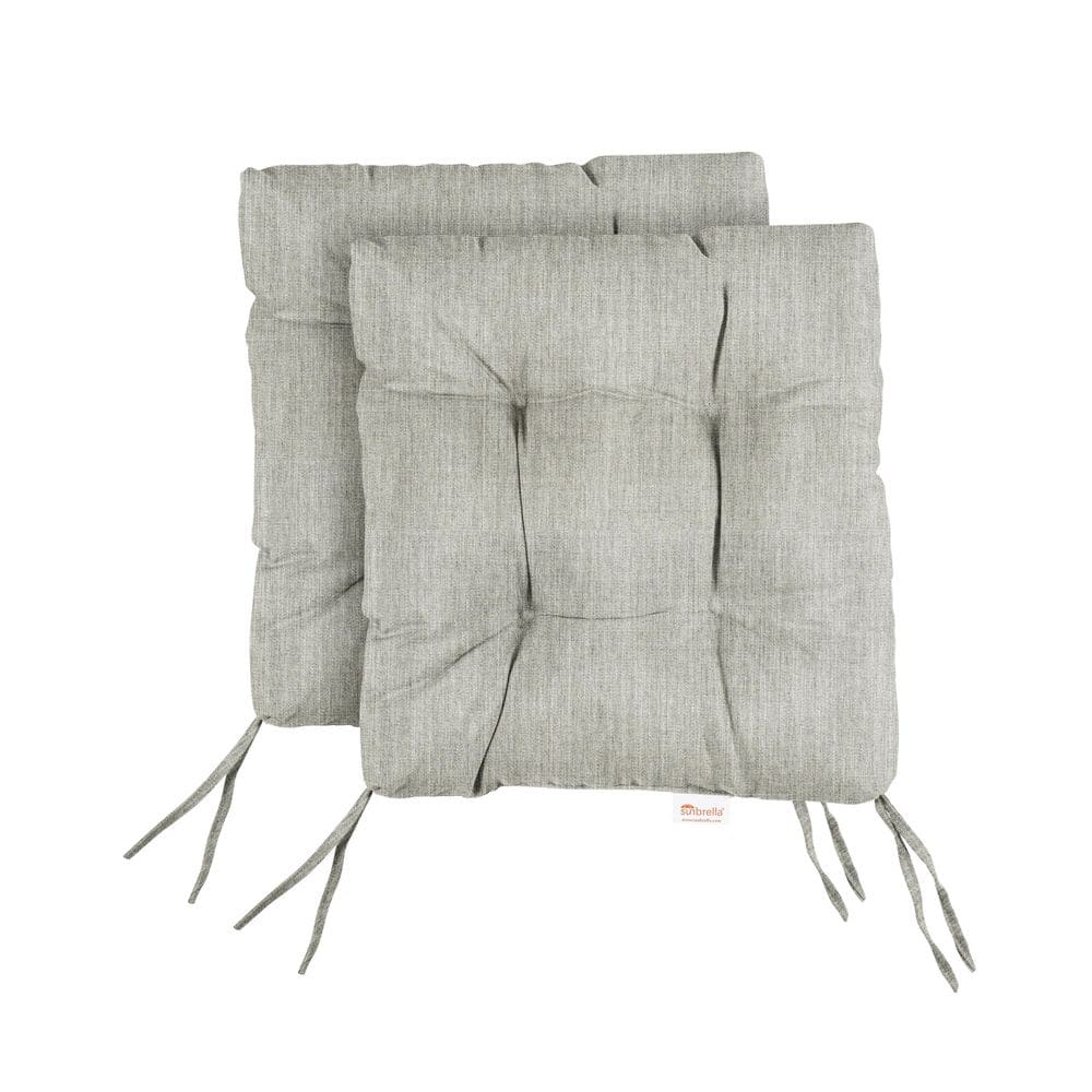 Sunbrella Canvas Granite Tufted Chair Cushion Square Back 16 x 16 x 3 (Set 