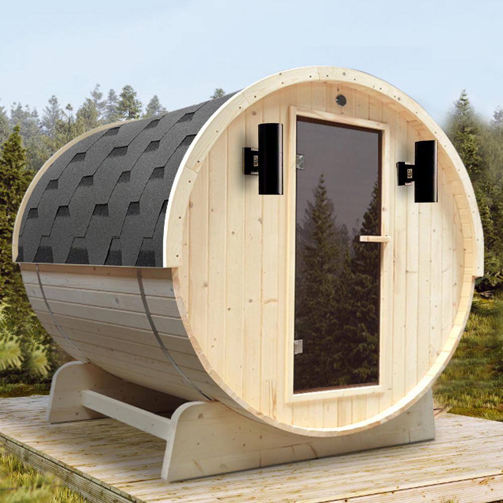 White Pine 4-Person Barrel Sauna with 4.5 kW Heater