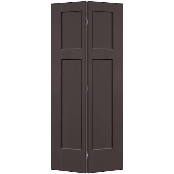 Masonite 36 in. x 80 in. 3-Panel Winslow Hollow Core Willow Wood Molded Composite Bi-Fold Door