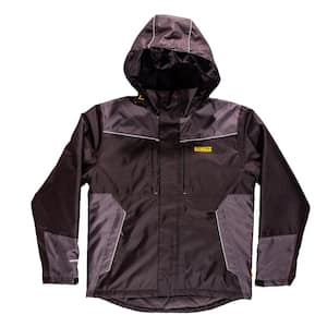 Brookeville Men's Size Medium Black Polyester Waterproof Hooded Jacket