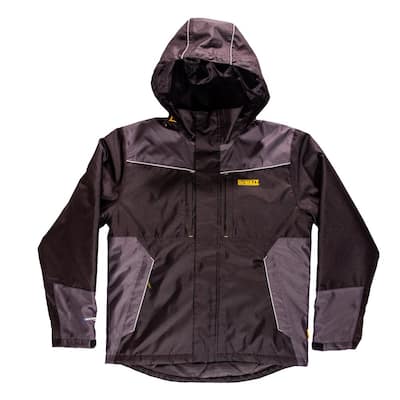 Brookeville Men's Size X-Large Black Polyester Waterproof Hooded Jacket