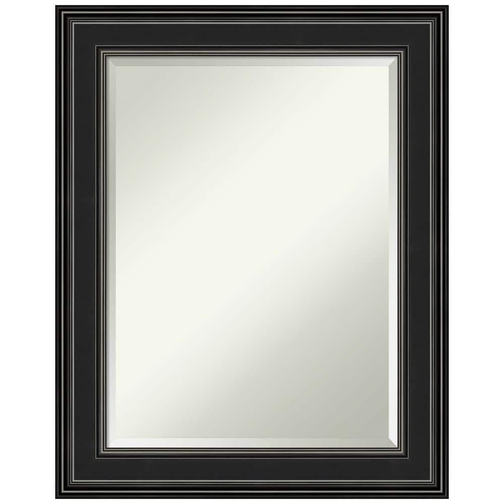Ridge Black Rectangular Polystyrene Framed Wall Mirror