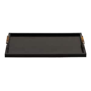 Ivory 24 in. Black Wood Composite Decorative Tray