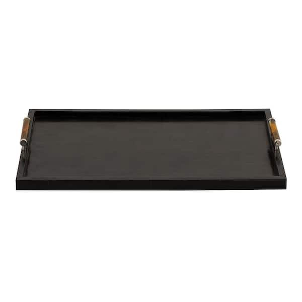 Titan Lighting Ivory 24 in. Black Wood Composite Decorative Tray