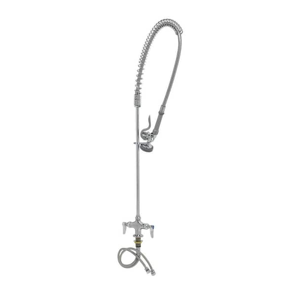 T&S 2-Handle Pull-Down Sprayer Kitchen Faucet in Polished Chrome