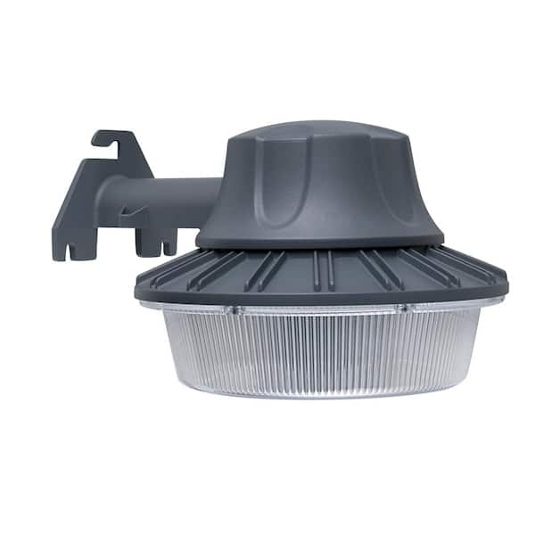 Commercial Electric 350-Watt Equivalent Gray Integrated LED Outdoor Area Light Wall/Pole Mountable with Dusk to Dawn Control
