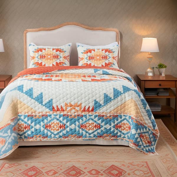 Benjara 2-Piece Multi-Colored Solid Twin Size Microfiber Quilt Set