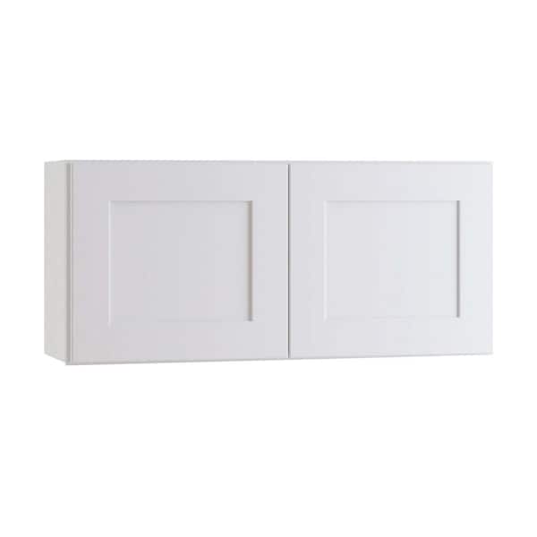Newport 24 in. W x 12 in. D x 18 in. H Assembled Plywood Wall Bridge Kitchen Cabinet in Pacific White with Soft Close