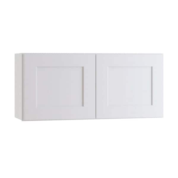 Home Decorators Collection Newport Pacific White Plywood Shaker Assembled Wall Kitchen Cabinet Soft Close 30 in W x 12 in D x 12 in H