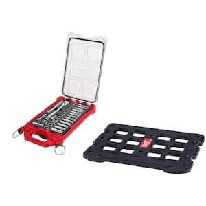 3/8 in. Drive Metric Ratchet and Socket Mechanics Tool Set with PACKOUT Case and Packout Mounting Plate (32-Piece)