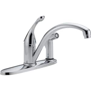 Collins Single Handle Standard Kitchen Faucet with Integral Side Sprayer in Chrome