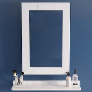 Portland 15.7 in. x 23.6 in. x 0.6 in. Framed Wall Mounted Bathroom Vanity Mirror in White