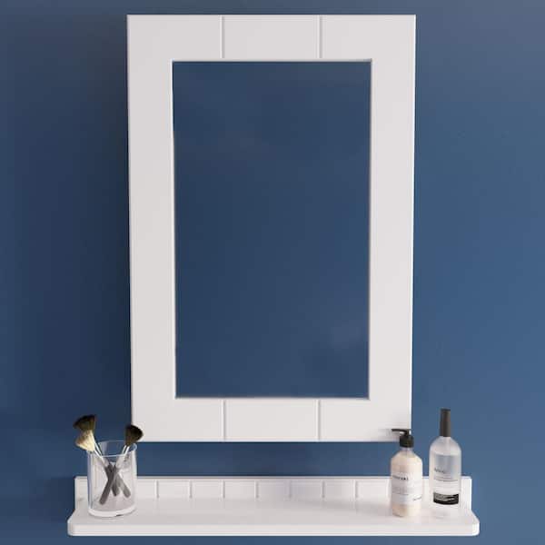 Croydex Portland 15.7 in. x 23.6 in. x 0.6 in. Framed Wall Mounted Bathroom Vanity Mirror in White
