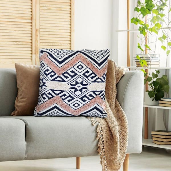 Black boho shop throw pillows