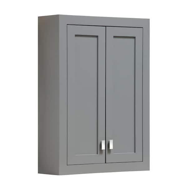Madison 24 in. W x 33 in. H x 8 in. D Bathroom Storage Toilet Topper in Cashmere Grey