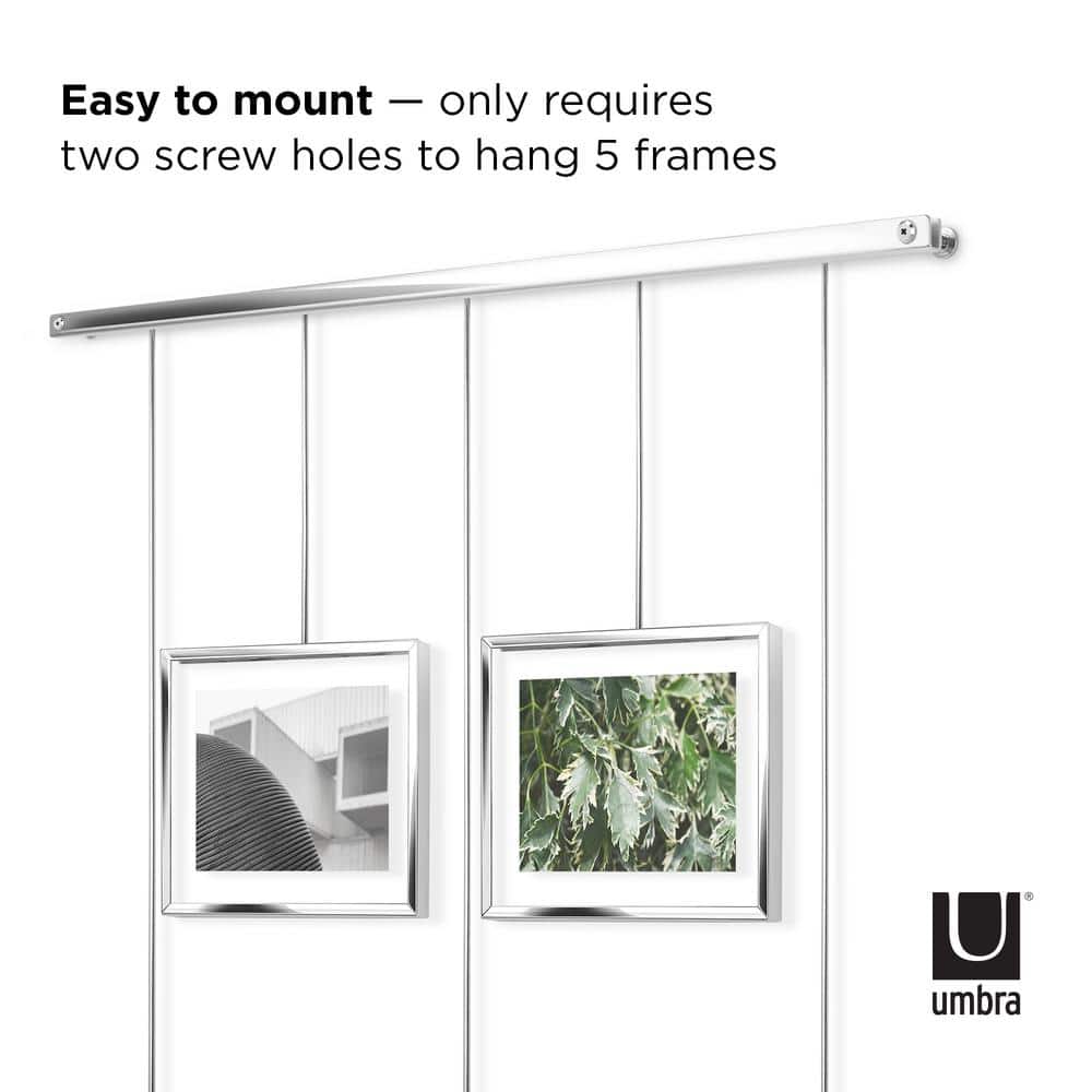 Chrome Floating Wall-Mounted 4x6 Picture Frame Set