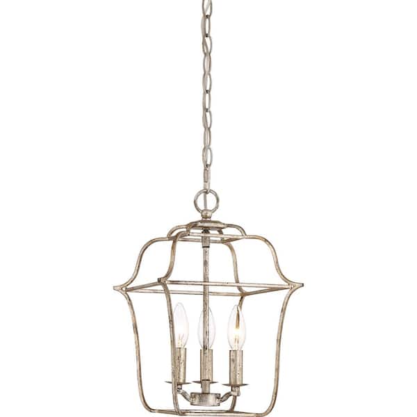 Quoizel Gallery 3-Light Century Silver Leaf Pendant