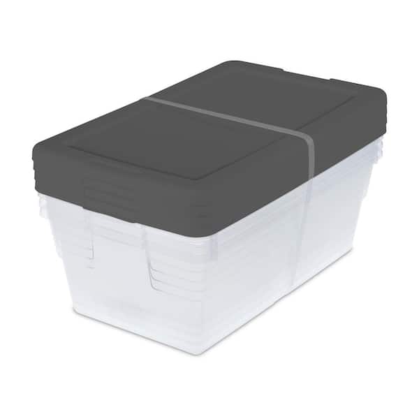 Gray Small Plastic Storage Bin, Pack of 6