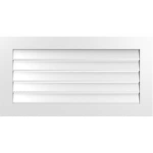 42 in. x 22 in. Vertical Surface Mount PVC Gable Vent: Functional with Standard Frame