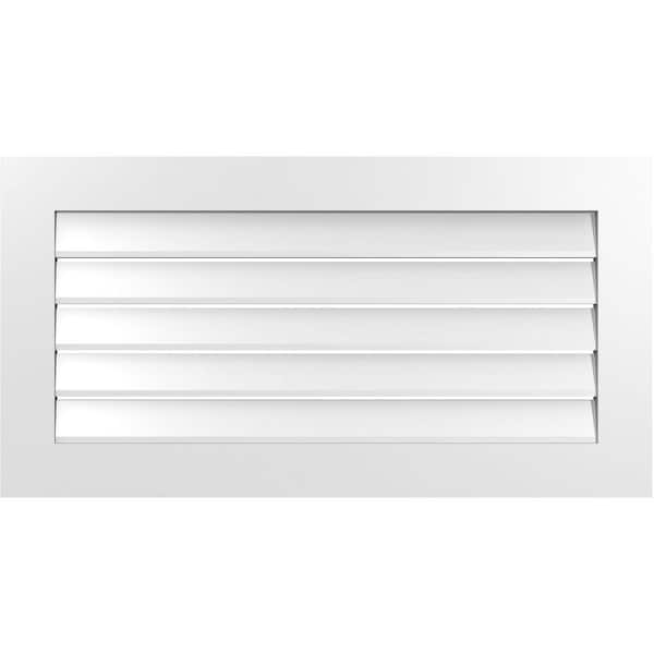 Ekena Millwork 42 in. x 22 in. Vertical Surface Mount PVC Gable Vent: Functional with Standard Frame