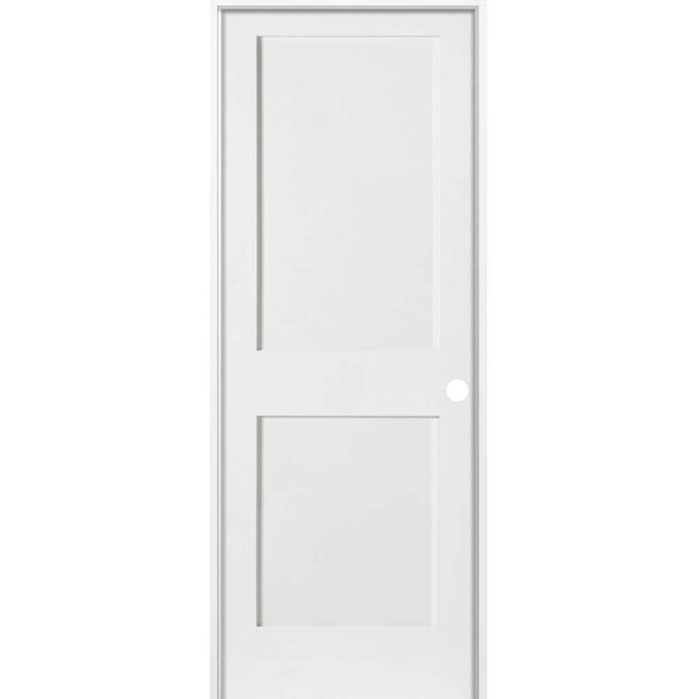 36 in. x 80 in. Craftsman Shaker Primed MDF 2-Panel Left-Hand Wood Single Prehung Interior Door price history on PriceWatchPro