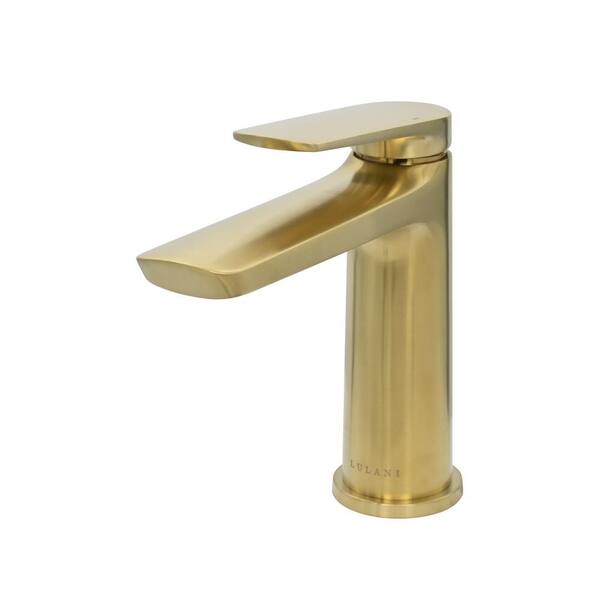 Lulani Ibiza 1-Handle Single Hole Bathroom Faucet in Brushed Gold