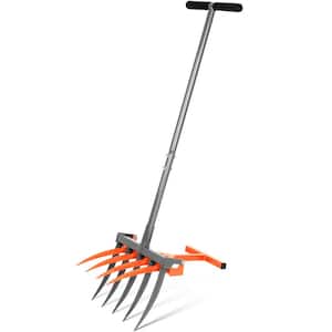 49 in. 9-Tine Cultivator Tiller Manual Hand Tiller for Garden and Lawn 2-IN-1 Garden Cultivation Tools