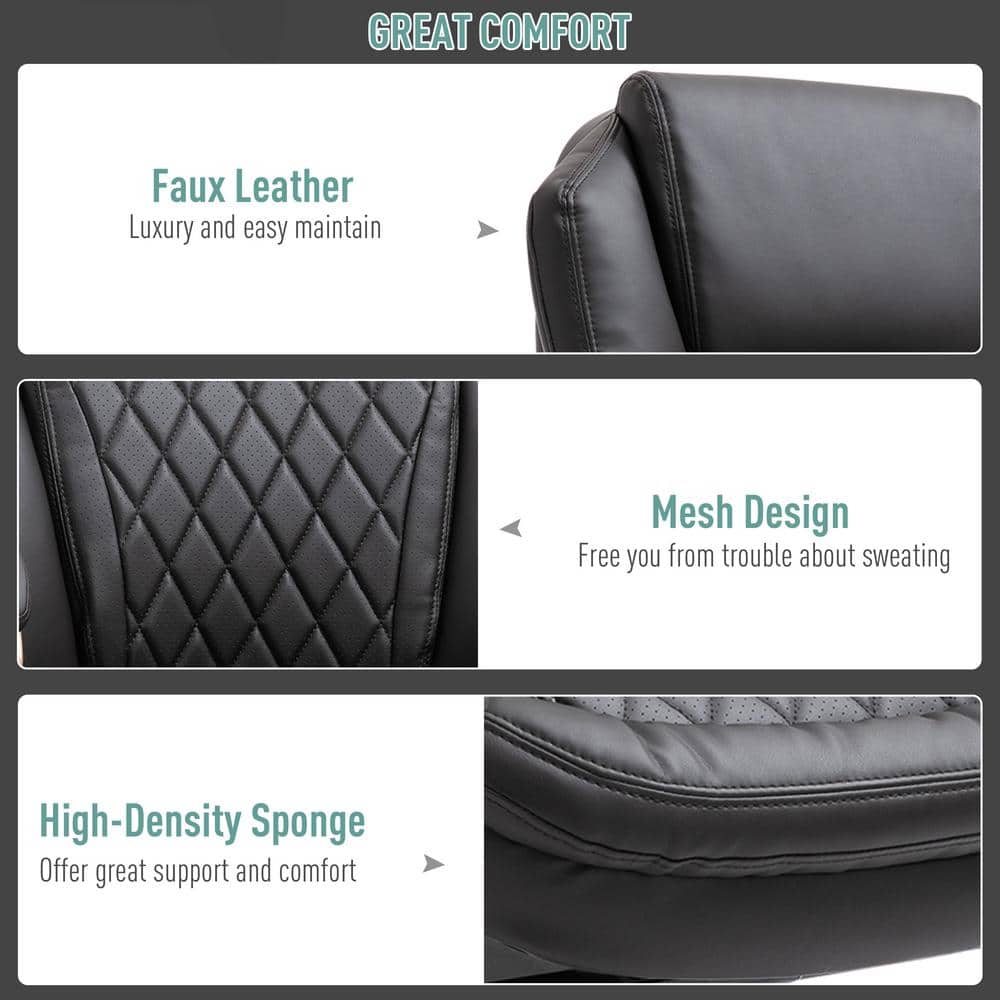 Brown High Back Leather Executive Swivel Chair with Adjustable Arms