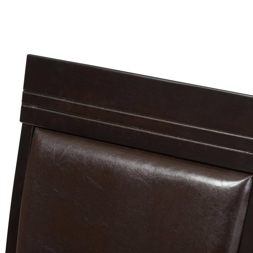 Set of 2 Thea Dark Brown Faux Leather Parsons Side Chairs