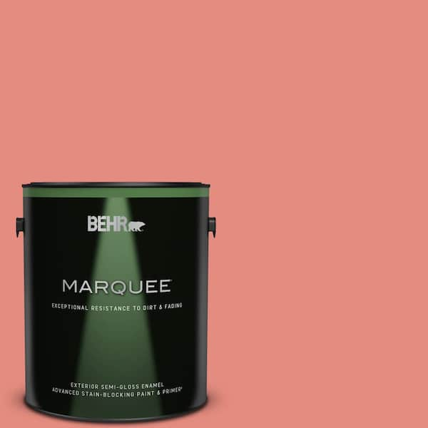 BEHR MARQUEE 1 gal. #190D-5 Peony Pink Semi-Gloss Enamel Exterior Paint & Primer