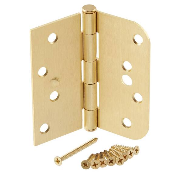 Decorative 90° Stop Hinges, Brass, Pair