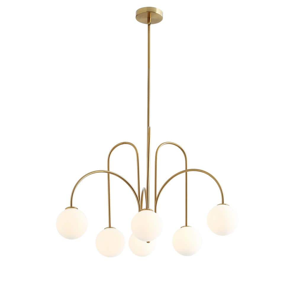 aiwen 6-Light Golden Modern Empire Chandelier Candle Pendant Light Fixture  With Glass Shade DYJ-QW314 - The Home Depot