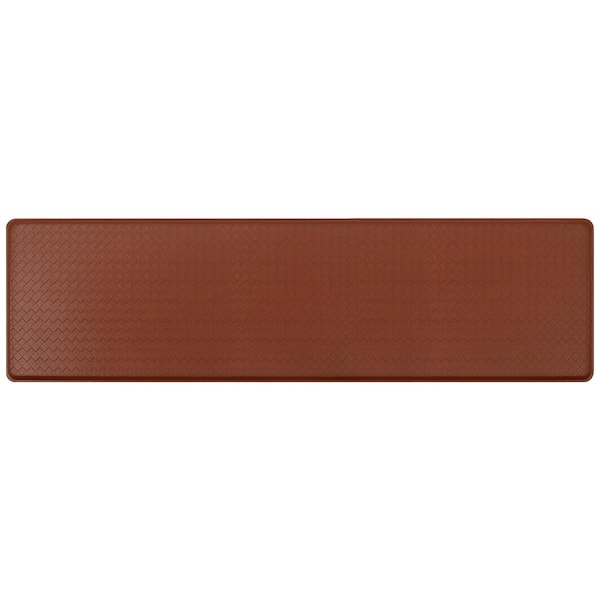 GelPro Classic Basketweave Chestnut 20 in. x 72 in. Comfort Kitchen Mat