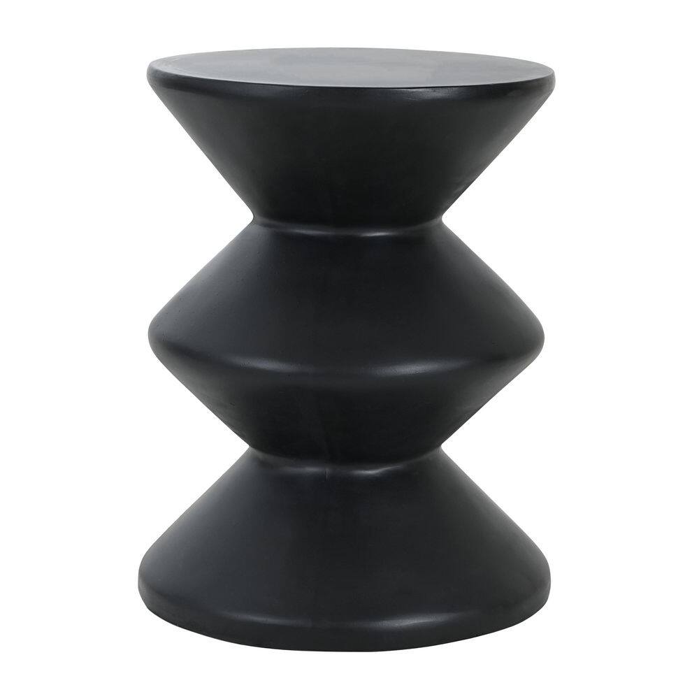 Beauden 13.75 in. Black Short Round Concrete End Table - thumbnail 2