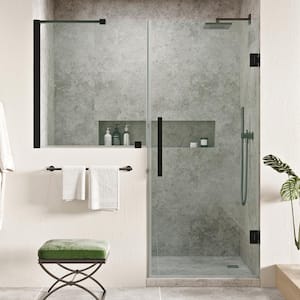 Tampa-Pro 49 1/8 in. W x in. H Pivot Frameless Door in Black with Buttress Panel