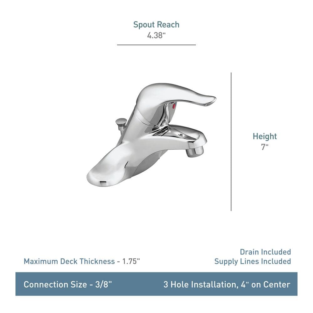Sleek Chrome Modern Centerset Bathroom Faucet with Ceramic Disc Valve