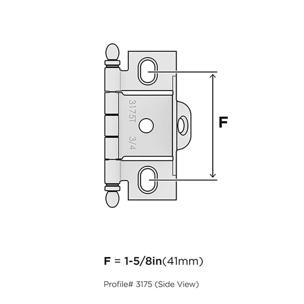 Champagne Bronze 3/4 Inch Full Wrap Cabinet Hinge