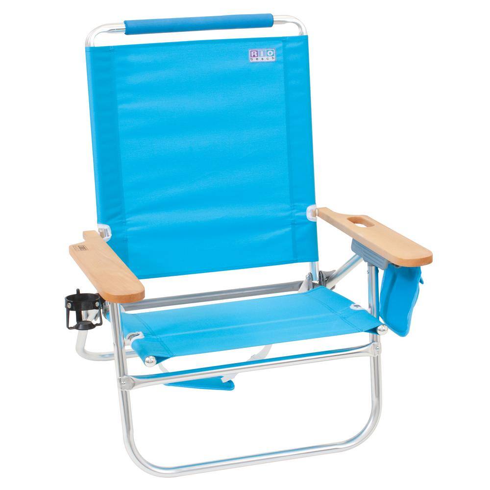Rio Beach Bum Blue Adjustable Metal Folding Beach Chair Asc680 72 1 The Home Depot