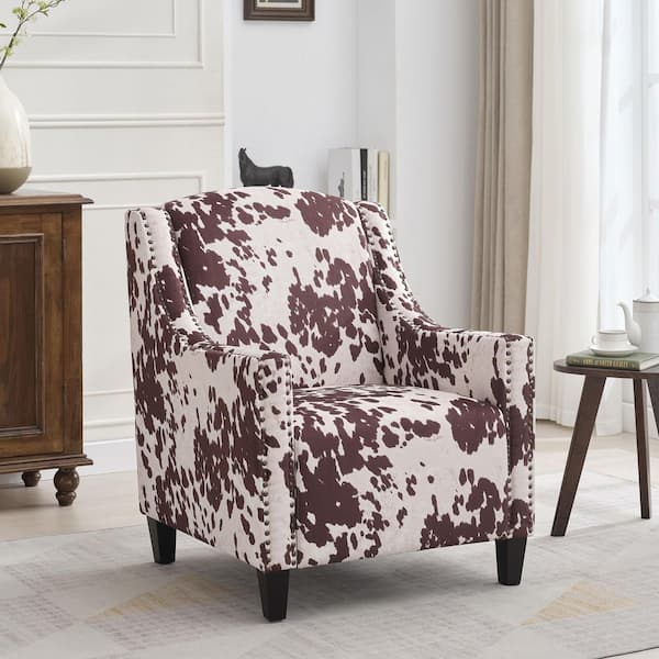 Unbranded Elysabeth Milk Cow and Dark Brown Studded Club Chair